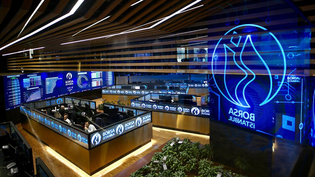 Interior view of BIST headquarters with trading floor and modern architecture