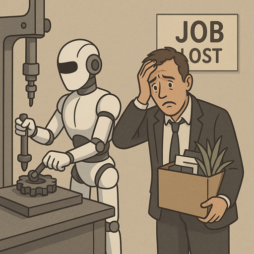 AI-generated image illustrating the concept of AI and work